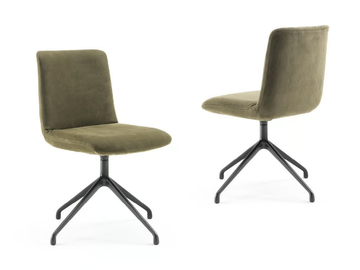 SOFT - Swivel upholstered trestle-based leather chair by Riva 1920 - view 2